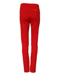 Dolce & Gabbana Red Mid Waist Slim Fit Pants