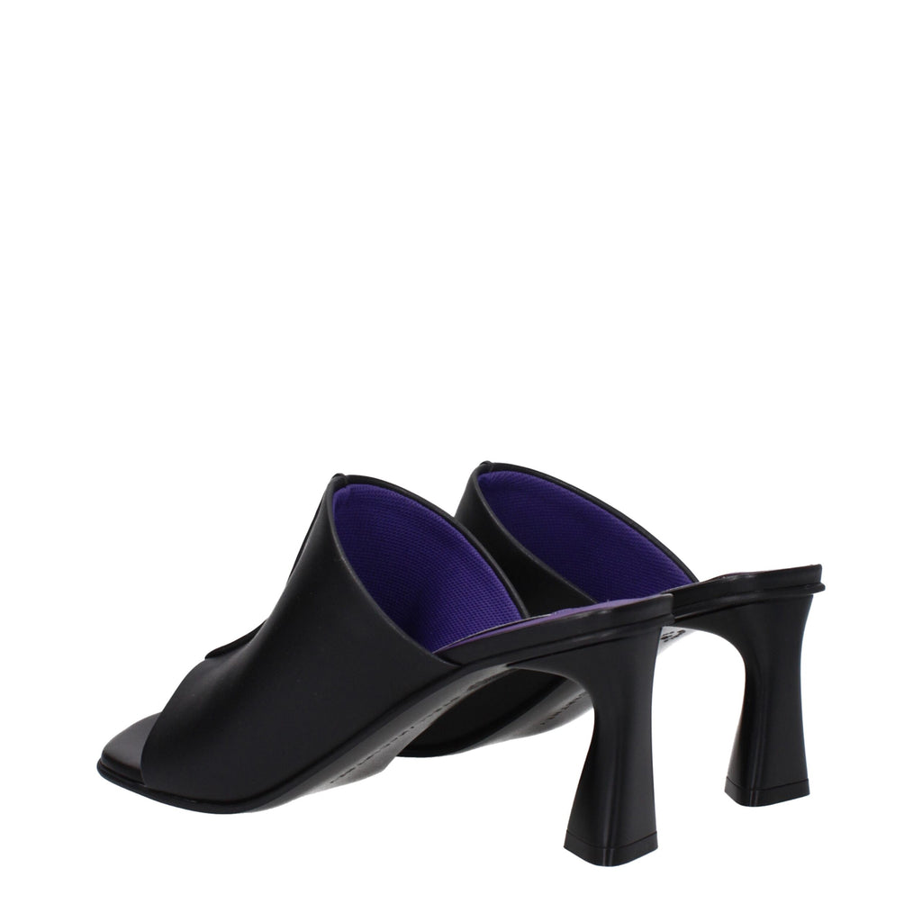 Stella McCartney Black Leather Stiletto Heel Sandals