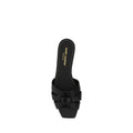 Saint Laurent Black Calf Leather Bos Taurus Strap-On Sandals