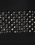 Dolce & Gabbana Black Crystal Embellished Collared Mini Dress
