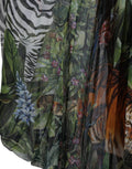 Dolce & Gabbana Multicolor Silk Jungle Print Women Maxi Dress