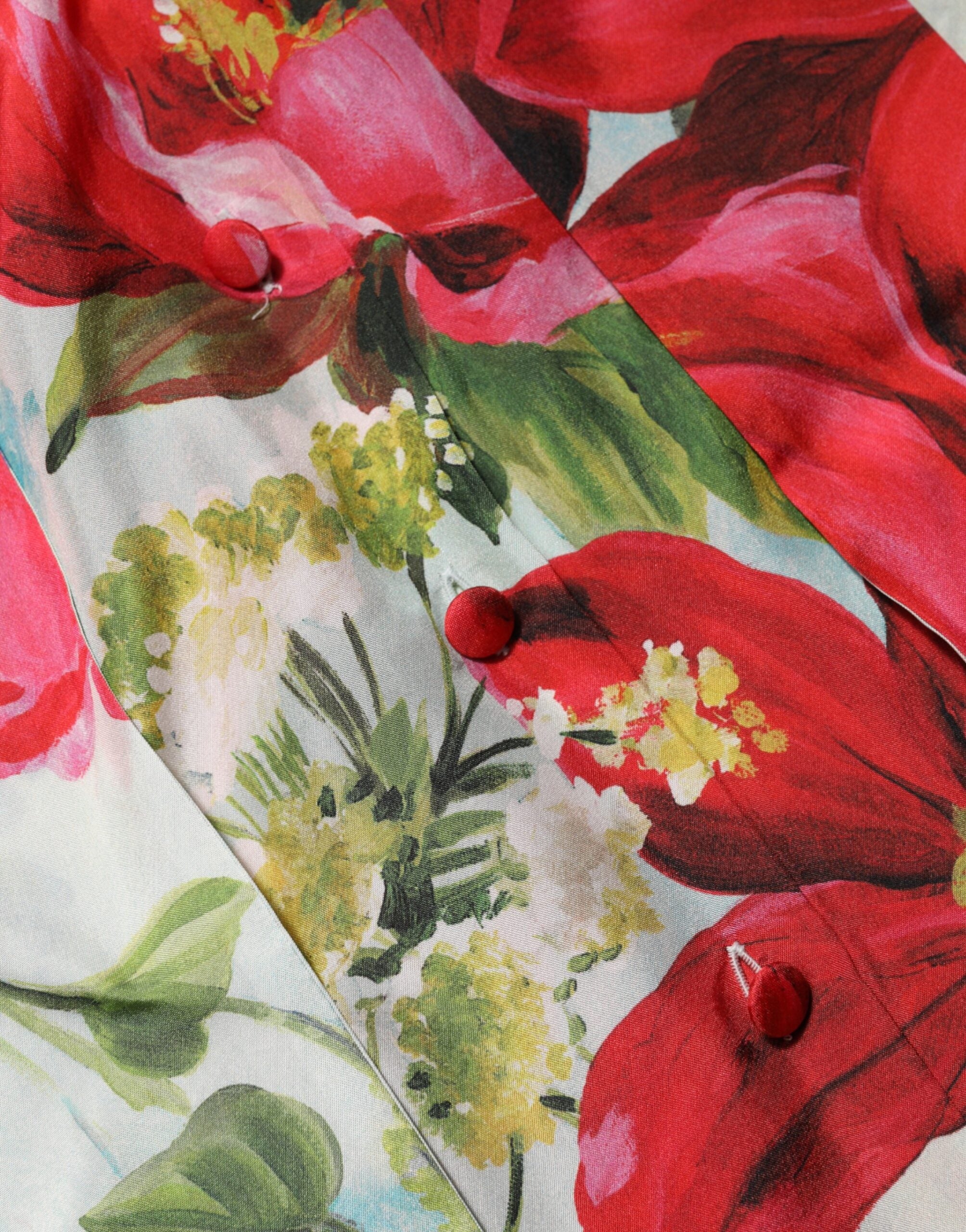 Dolce & Gabbana Multicolor Floral Long Sleeves Blouse Top