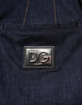 Dolce & Gabbana Dark Blue Cotton A-line Denim Midi Skirt