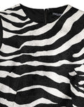 Dolce & Gabbana Black White Zebra Sleeveless A-line Dress