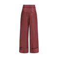 Fendi Bordeaux Silk Casual Pants