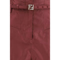 Fendi Bordeaux Silk Casual Pants